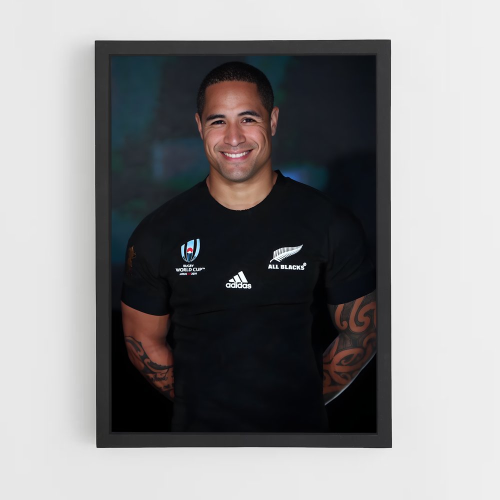 Poster Aaron smith engageante – affiche Rugby (vue 2)